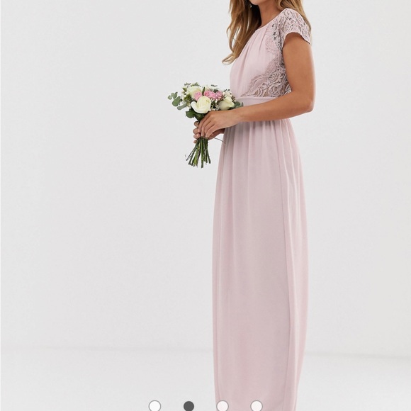 Dusty Pink Open Back Lace Dress - Picture 4 of 4